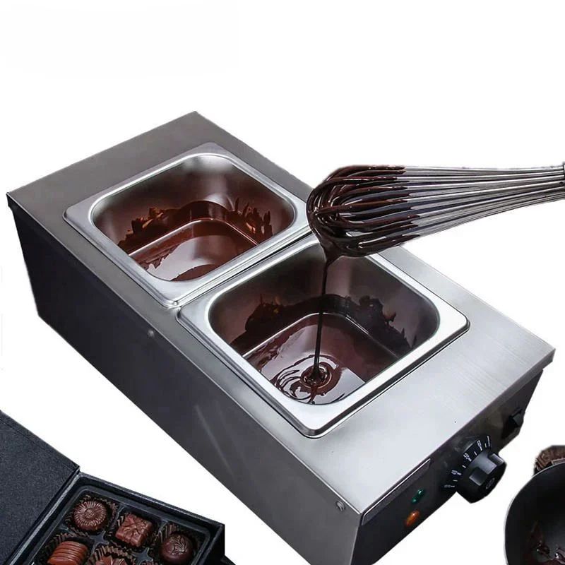Commercial Double Tank Chocolate Melting Machine Electric Chocolate Dipping Warmer For Bakeries D 1