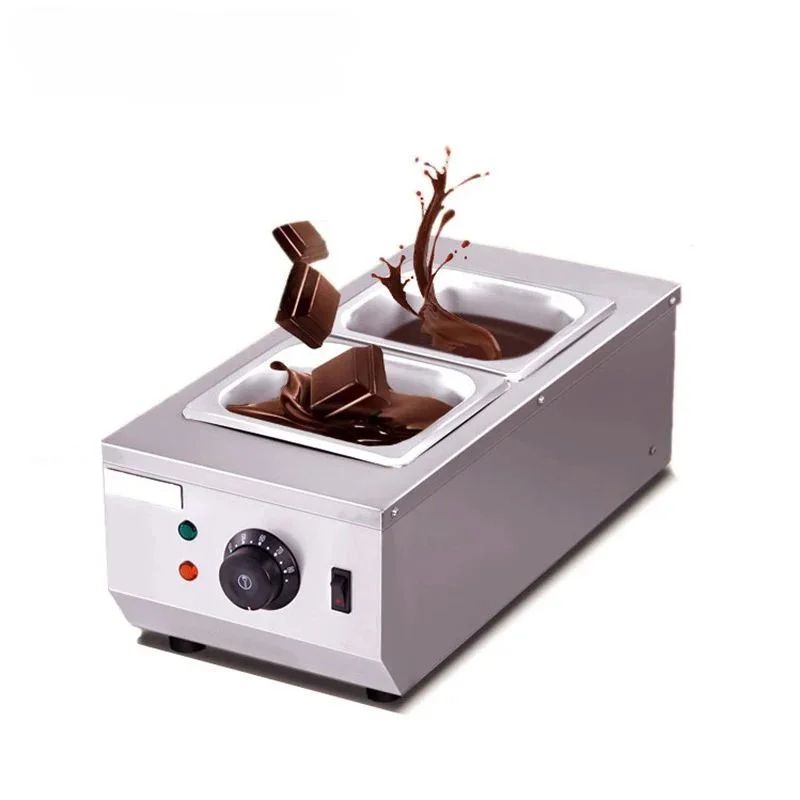 Commercial Double Tank Chocolate Melting Machine Electric Chocolate Dipping Warmer For Bakeries D 2