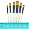 Precision Control Paint Brush Set 6pc Nylon Flat Artist Paint Brushes For Watercolor Acrylic Oil 1