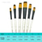 Precision Control Paint Brush Set 6pc Nylon Flat Artist Paint Brushes For Watercolor Acrylic Oil 1
