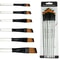 Precision Control Paint Brush Set 6pc Nylon Flat Artist Paint Brushes For Watercolor Acrylic Oil 8