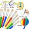 ChubbyGrip Kids Paint Brushes Set 8 Pcs Washable Toddler Preschool Paint Brushes 2