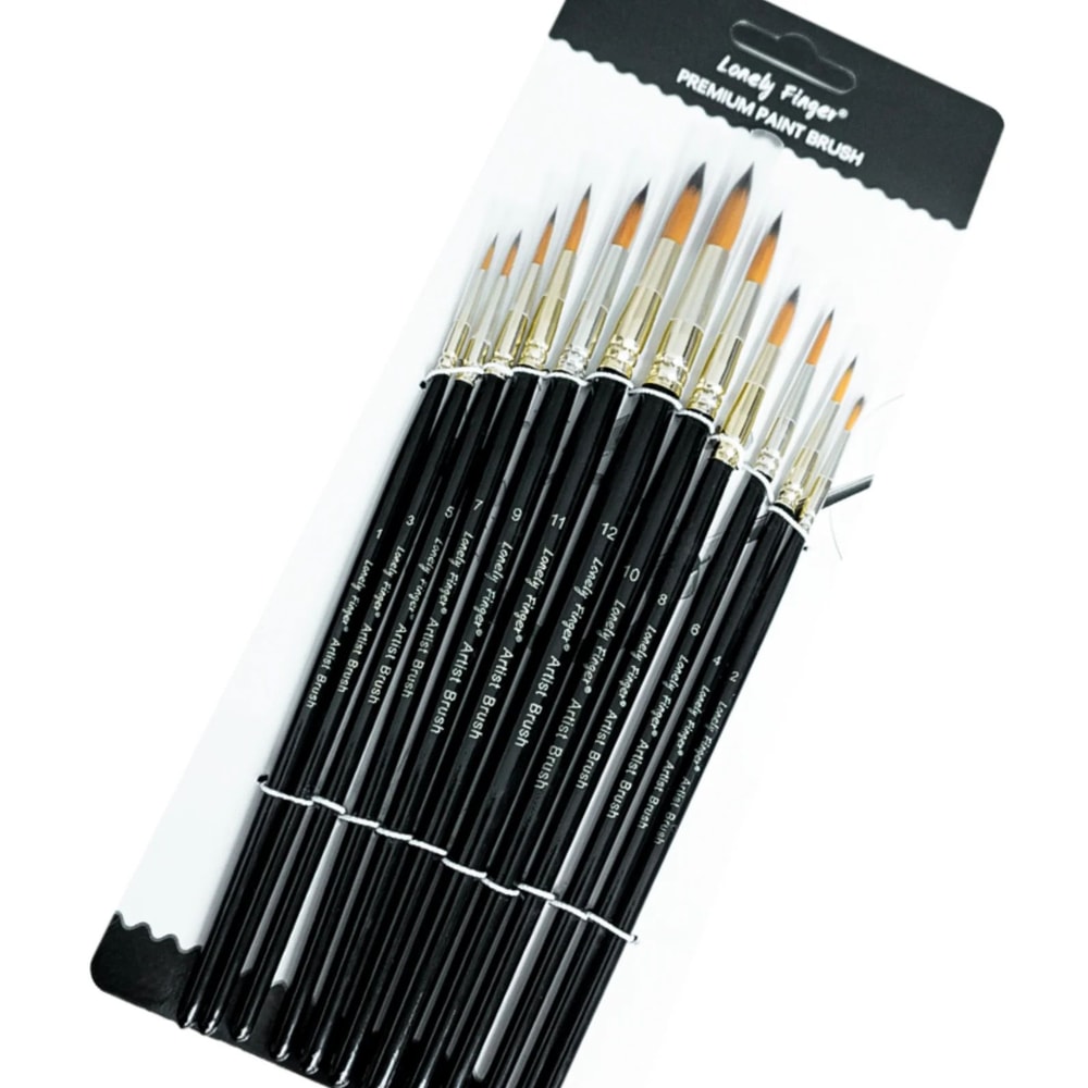 Precision 12Piece Acrylic Paint Brushes Set Professional Flat Paint Brushes With Nylon Bristles Fo 8