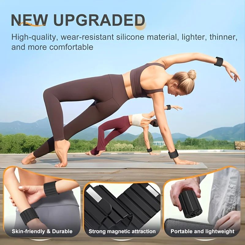 Magnetic Wrist Weights Ankle Weights Set Adjustable Wearable Weights For Yoga Walking Pilates 4