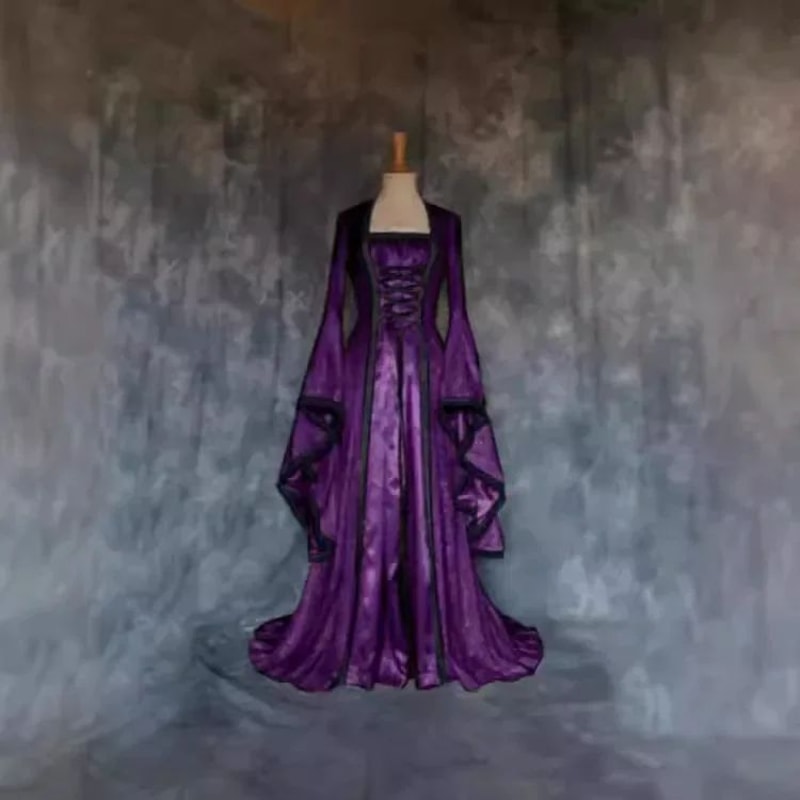 VictorianInspired Vintage Halloween Dress For Women Renaissance Gothic Maxi Gown 1