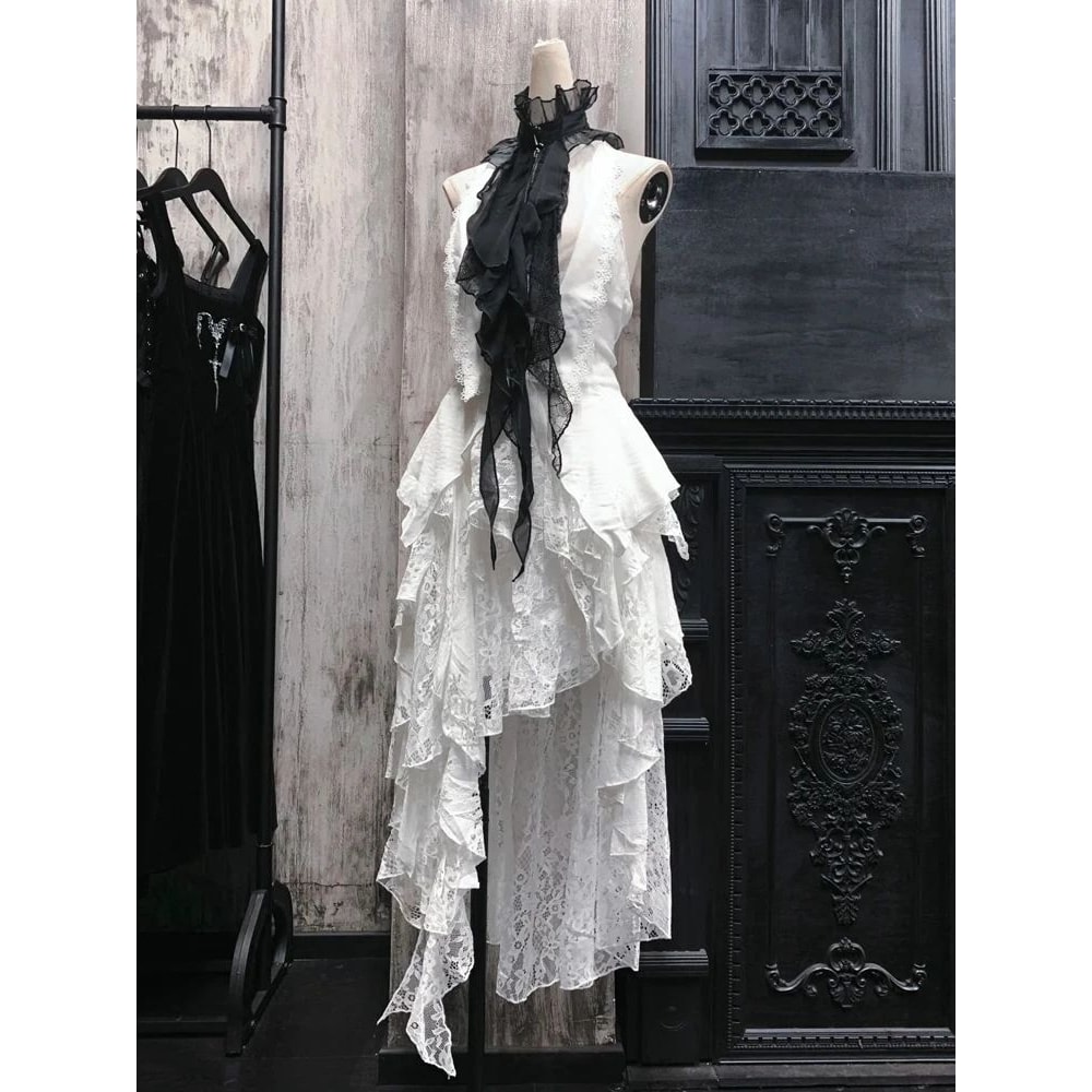 Midnight Elegance Black Gothic Dress Slim Gothic Bodycon Dress For Vintage Goth Harajuku Style 2