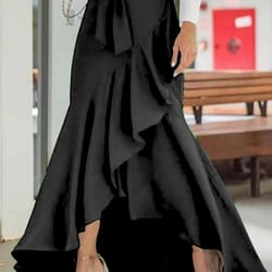 elegant high waist mermaid skirt with lace belt – irregular hem fishtail midi skirt for women