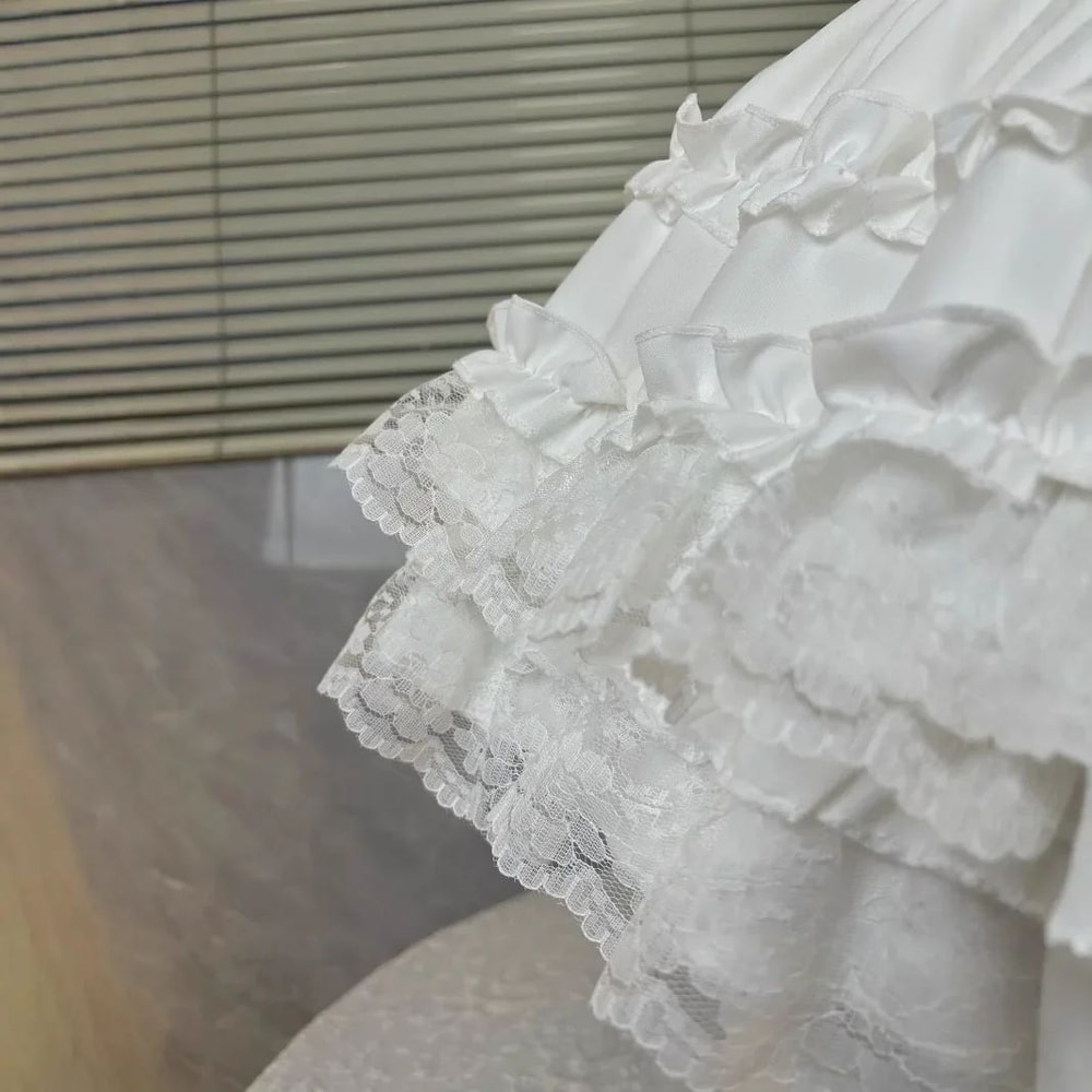 Cloud Ballet White Mini Skirt For Women High Waisted Fluffy Tutu Skirt 2