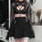 Harajuku Gothic High Waist Punk Mini Skirt Patchwork Bandage Streetwear For Women 1