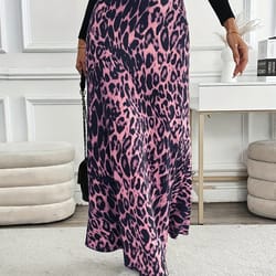 elegant high waist plus size autumn skirt – flowy casual fall skirt for women