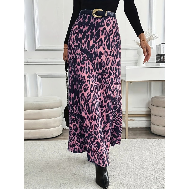 Elegant High Waist Plus Size Autumn Skirt Flowy Casual Fall Skirt For Women 0