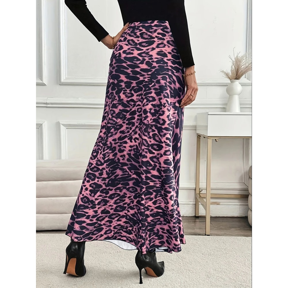 Elegant High Waist Plus Size Autumn Skirt Flowy Casual Fall Skirt For Women 1