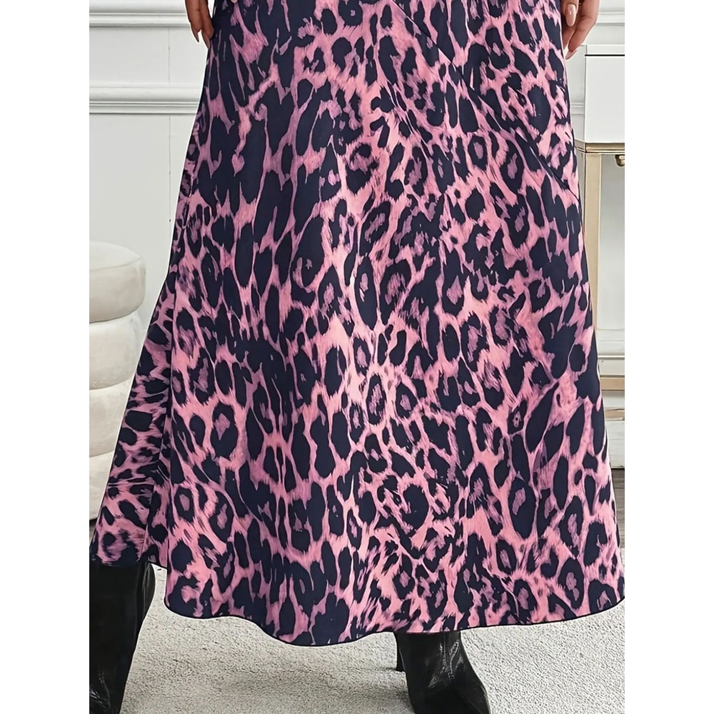 Elegant High Waist Plus Size Autumn Skirt Flowy Casual Fall Skirt For Women 2