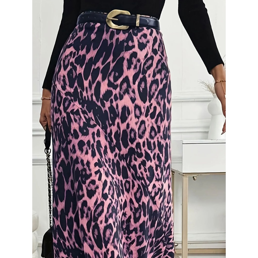 Elegant High Waist Plus Size Autumn Skirt Flowy Casual Fall Skirt For Women 5