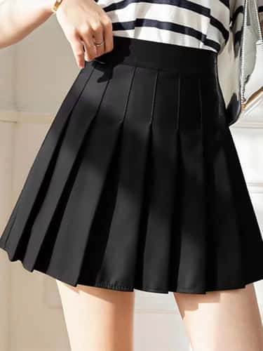 Classic High Waist Pleated Mini Skirt – A-Line JK Style Summer Skirt for Women