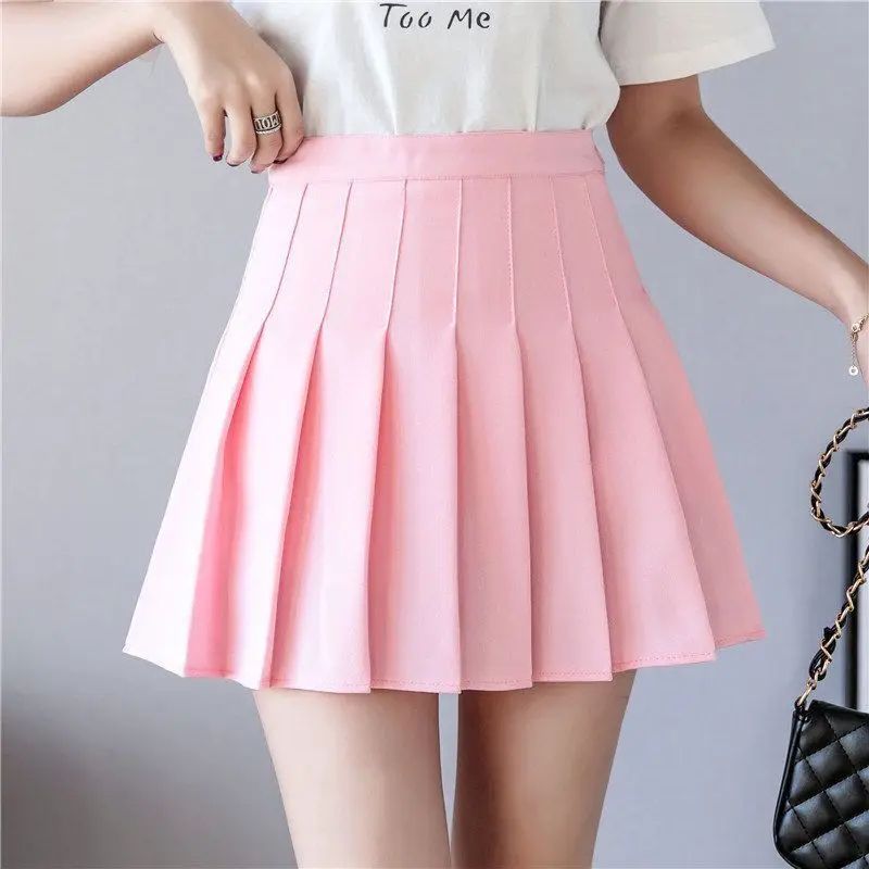 Classic High Waist Pleated Mini Skirt ALine JK Style Summer Skirt For Women 9