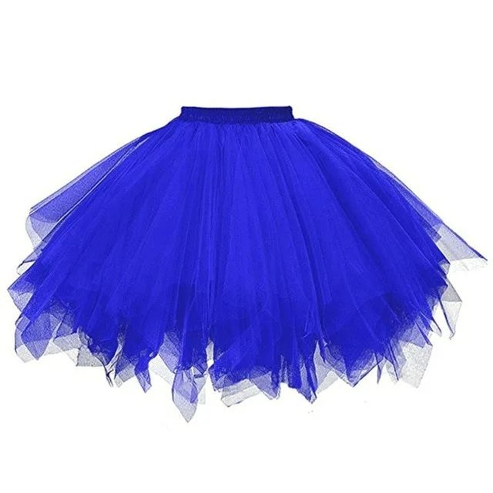 Vintage 50s Rockabilly Petticoat Tulle Tutu Skirt HighWaist Fluffy Ballet Underskirt For Party Dan 1