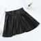 High Waist Faux Leather Mini Skirt Elastic Waist Womens Leather Skater Skirt 0