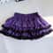 Purple Y2K Fluffy Cake Mini Skirt With White Lace Trim Sweet Lolita ALine Pleated Skirt 4
