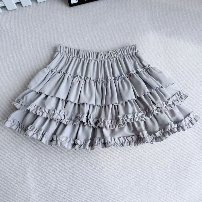 Purple Y2K Fluffy Cake Mini Skirt With White Lace Trim Sweet Lolita ALine Pleated Skirt 9