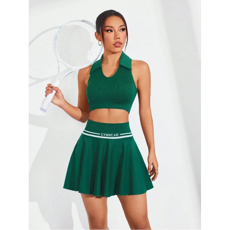 Womens QuickDry Tennis Skirt Seamless Stretch Badminton Skirt 4