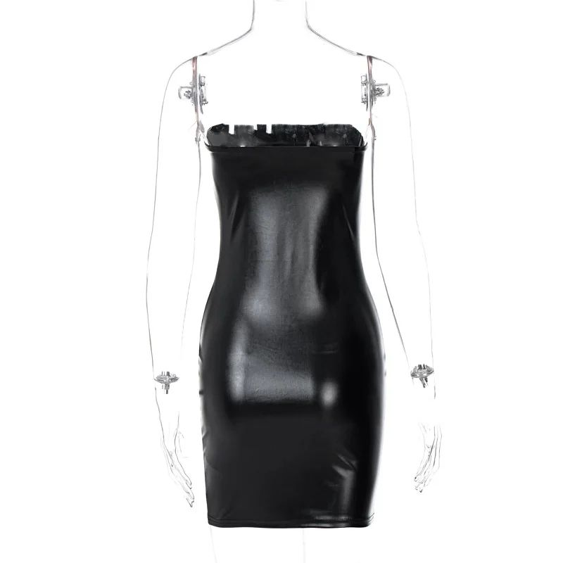 Midnight Muse Strapless PU Leather Bodycon Mini Dress 13