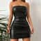 Midnight Muse Strapless PU Leather Bodycon Mini Dress 1