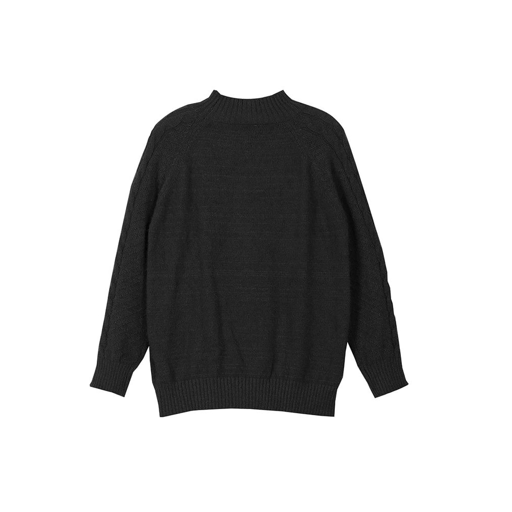 Plus Size High Neck Ribbed Knit Sweater Cozy Long Sleeve Autumn Winter Pullover 4