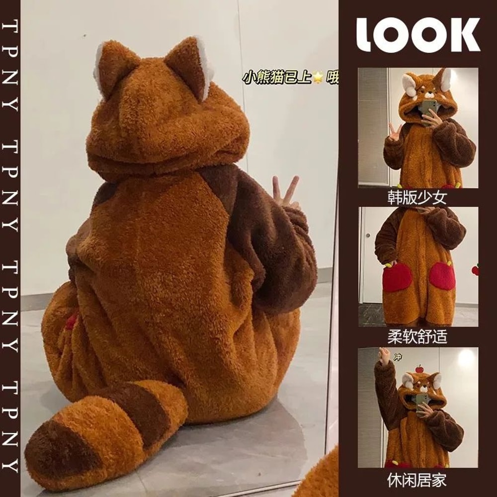 Raccoon Kigurumi Onesie Cozy Adult Animal Onesie Pajama Costume For Cosplay Winter Lounging 4