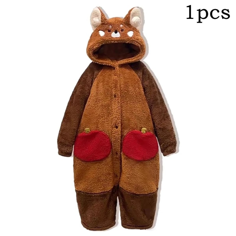 Raccoon Kigurumi Onesie Cozy Adult Animal Onesie Pajama Costume For Cosplay Winter Lounging 8