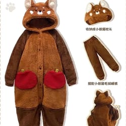 raccoon kigurumi onesie – cozy adult animal onesie pajama costume for cosplay & winter lounging