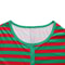 Cozy Striped ButtonFront Womens Pajama Romper Long Sleeve Christmas Lounge Jumpsuit Sleepwear 3