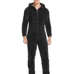 arcticcomfort mens fleece onesie – cozy hooded pajama jumpsuit for ultimate winter warmth