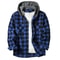 Mens Plaid Hooded Shirt Jacket Casual Flannel Button Down Hoodie With Double Pockets 1