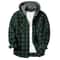 Mens Plaid Hooded Shirt Jacket Casual Flannel Button Down Hoodie With Double Pockets 3