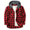 Mens Plaid Hooded Shirt Jacket Casual Flannel Button Down Hoodie With Double Pockets 5