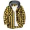 Mens Plaid Hooded Shirt Jacket Casual Flannel Button Down Hoodie With Double Pockets 6