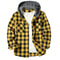 Mens Plaid Hooded Shirt Jacket Casual Flannel Button Down Hoodie With Double Pockets 6