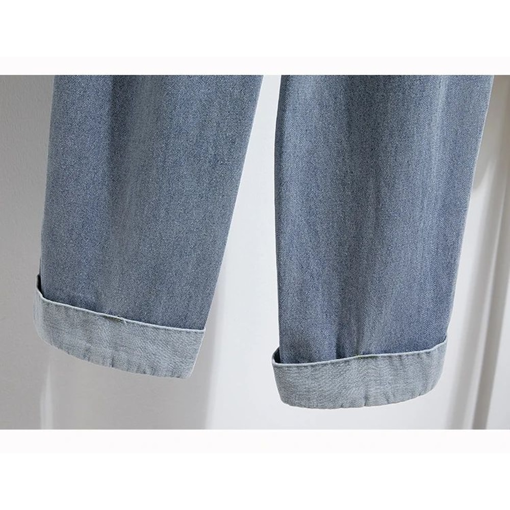 CurveEase Plus Size Harem Jeans High Elastic Waist Womens Stretch Denim Pants Korean Style 11