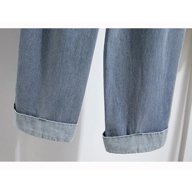 CurveEase Plus Size Harem Jeans High Elastic Waist Womens Stretch Denim Pants Korean Style 11