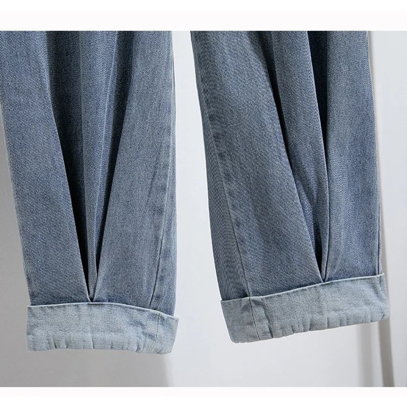 CurveEase Plus Size Harem Jeans High Elastic Waist Womens Stretch Denim Pants Korean Style 7