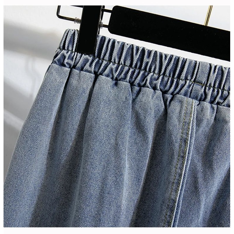 CurveEase Plus Size Harem Jeans High Elastic Waist Womens Stretch Denim Pants Korean Style 8