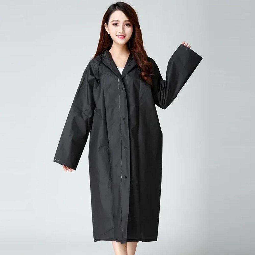 Yellow Transparent Hooded Raincoat For Women Reusable Clear Rain Poncho 7