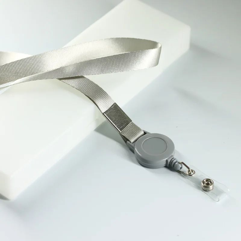 Retractable ID Badge Lanyard With Reel Secure Neck Strap ID Card Holder For Work School 0