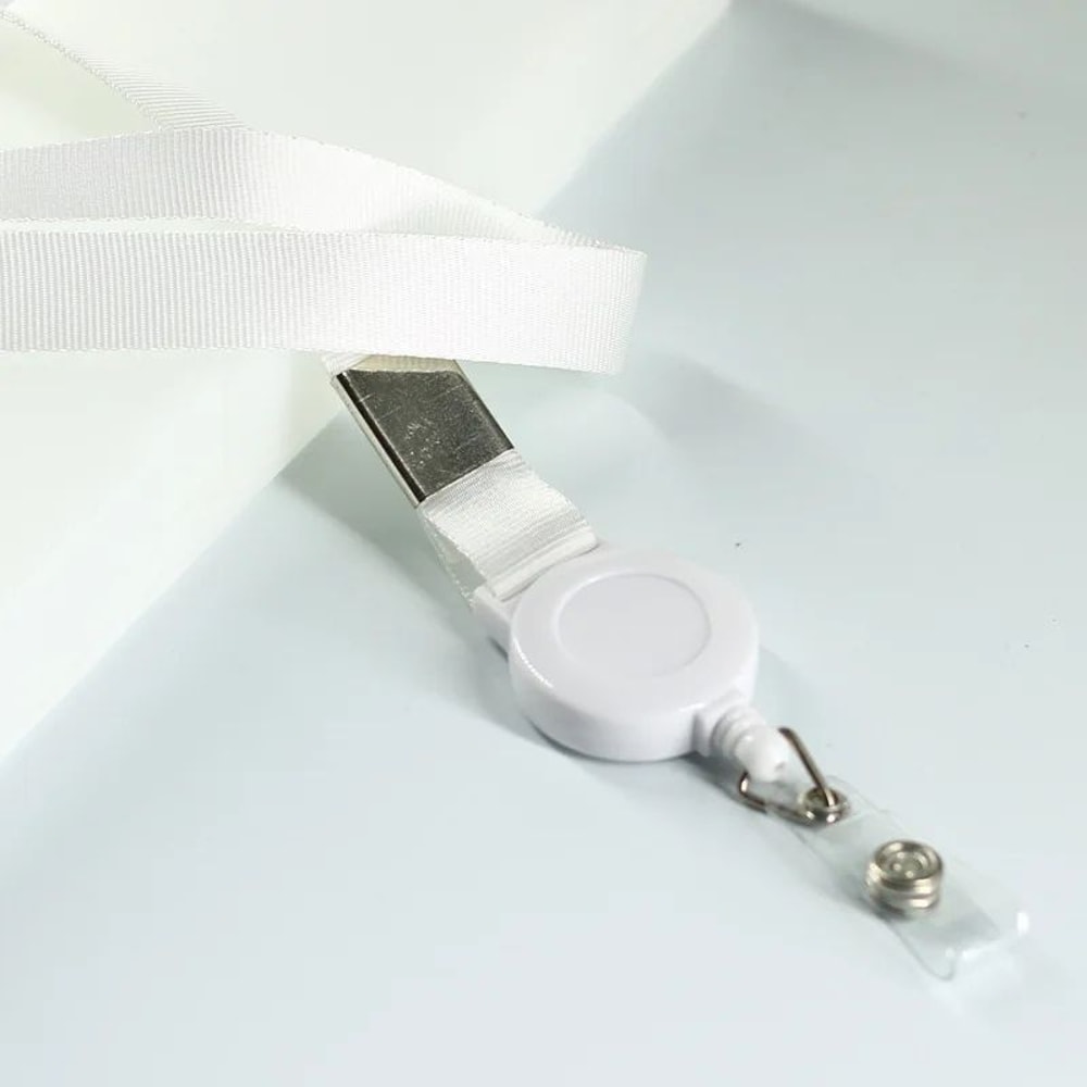 Retractable ID Badge Lanyard With Reel Secure Neck Strap ID Card Holder For Work School 2