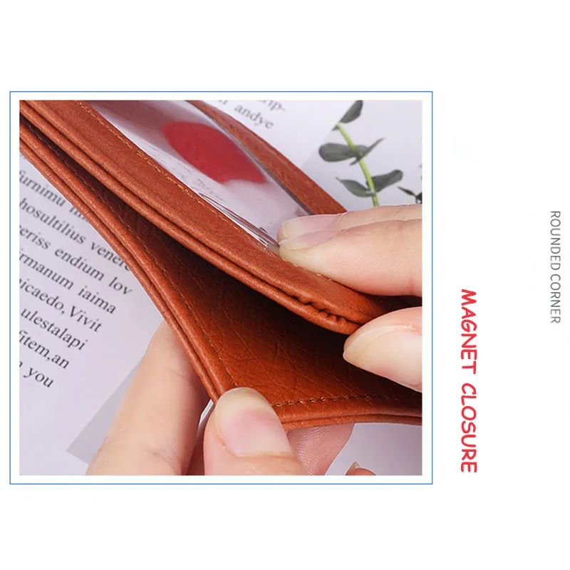 Premium Leather Credit Card Holder With Neck Lanyard Slim ID Card Holder Wallet For 5 Cards 2