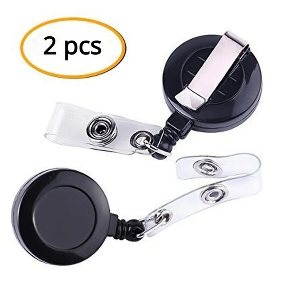 SecurePull Retractable Badge Reel With Belt Clip Durable ID Badge Holder For Office School Employ 0