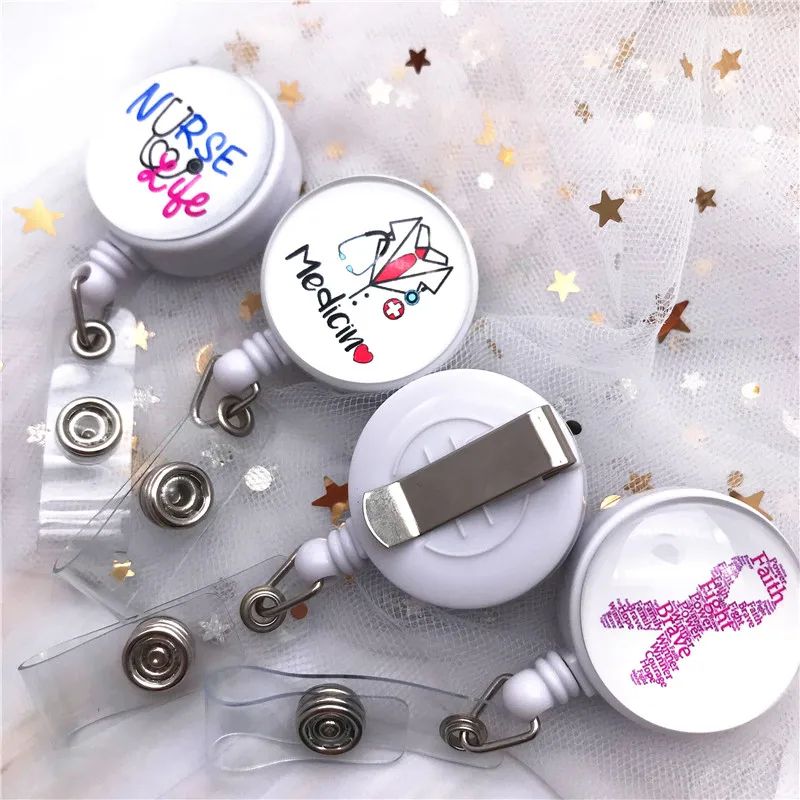 Cute Cartoon Nurse Badge Reel Retractable Badge Holder For Doctors Nurses Students 3