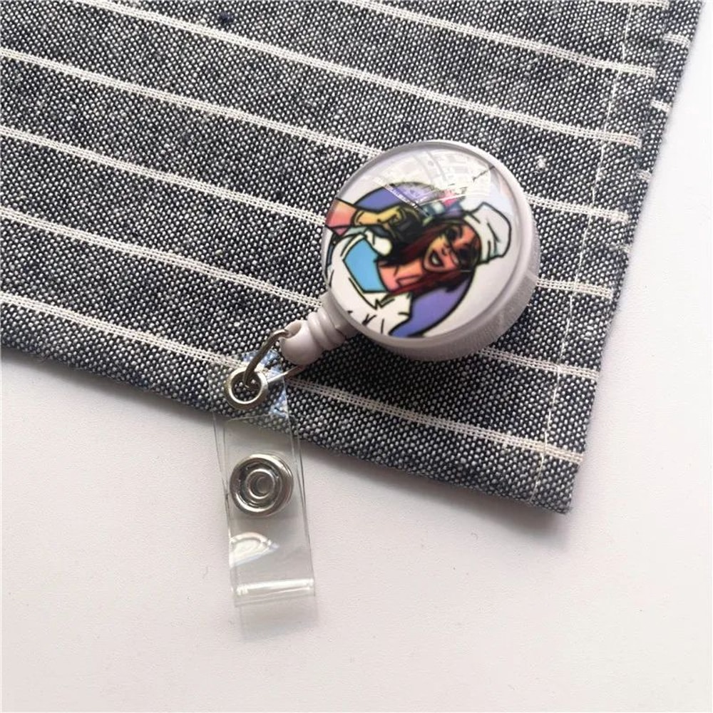 Cute Cartoon Nurse Badge Reel Retractable Badge Holder For Doctors Nurses Students 7