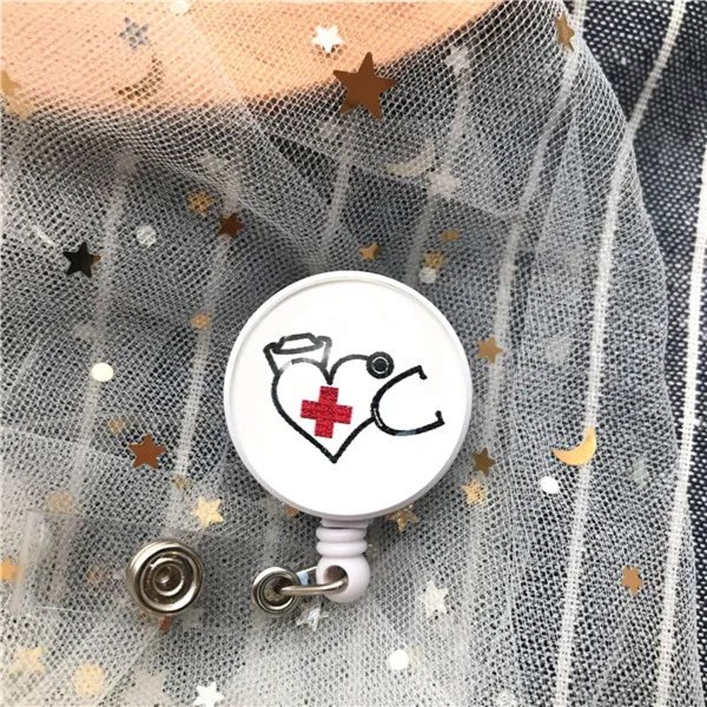 Cute Cartoon Nurse Badge Reel Retractable Badge Holder For Doctors Nurses Students 8